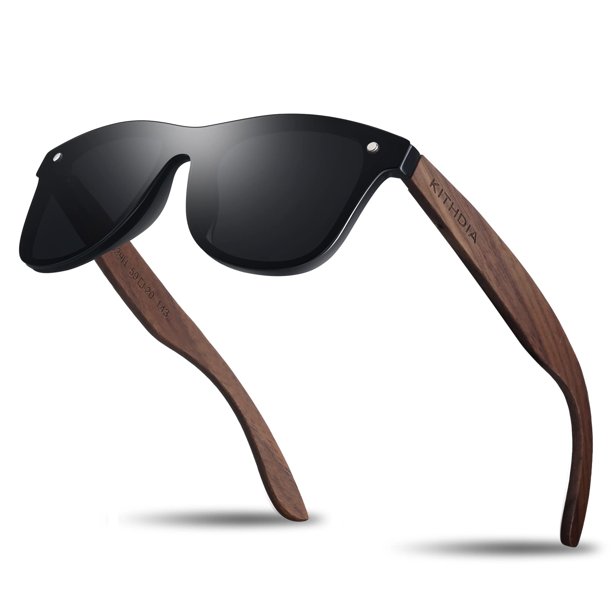 KITHDIA Polarizadas Madera Gafas De Sol Hombre/Mujer UV400 Protección S5029
