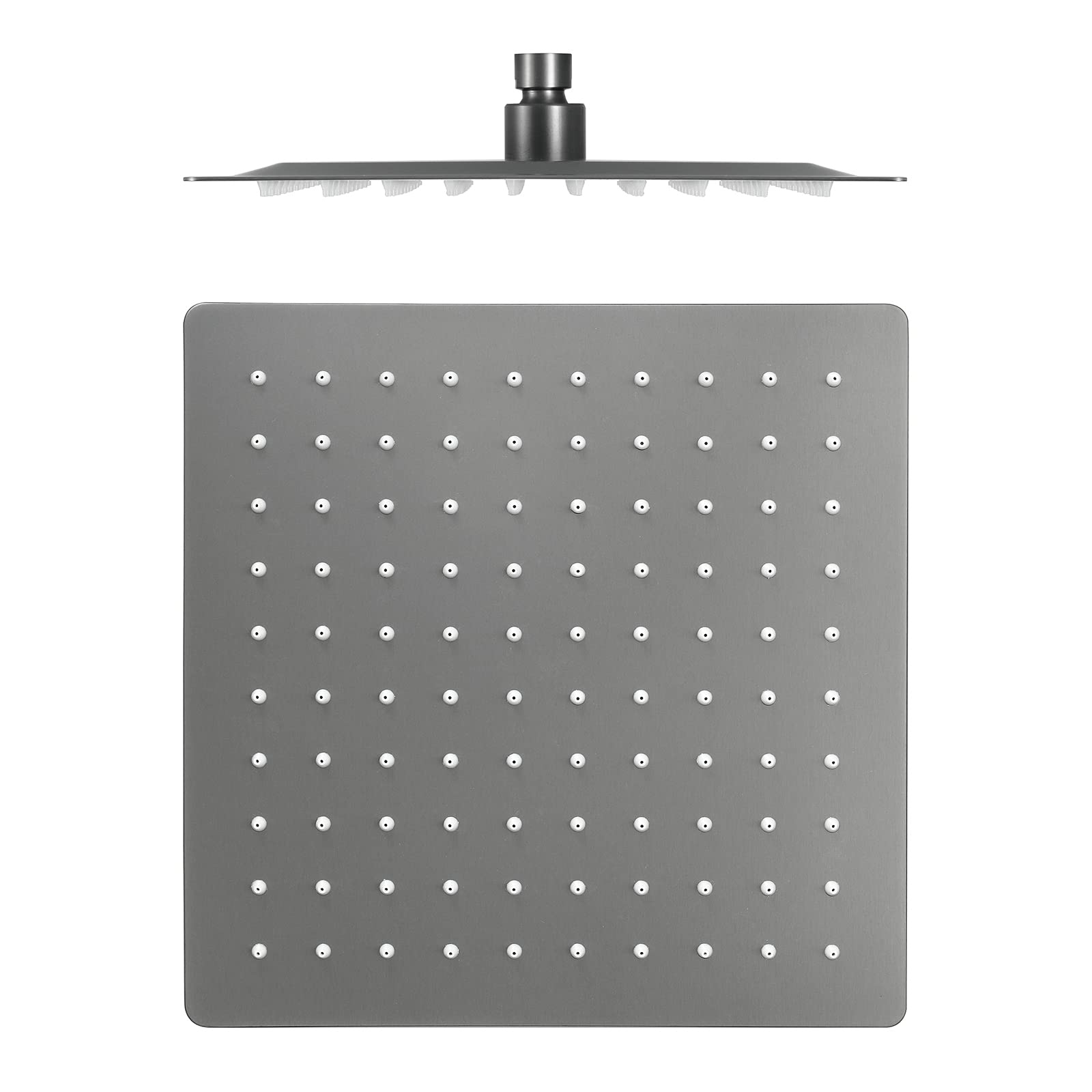Alcachofa de Ducha Gris Cuadrado Alcachofas Fijas para Ducha de Alta Presión Ultra Delgado 304 Acero Inoxidable Rociador Ducha Efecto Lluvia,16 Inch