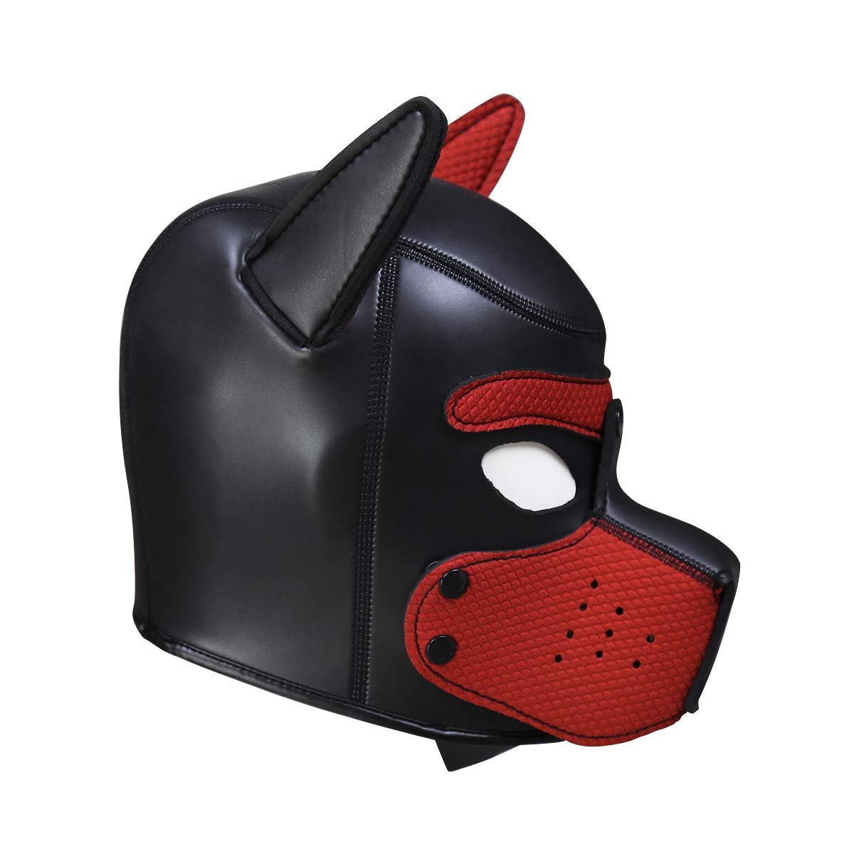 LEWECEEO Neoprene Puppy Hood Camo Full Face Mask Cosplay Costume Dog Head Masks: Red