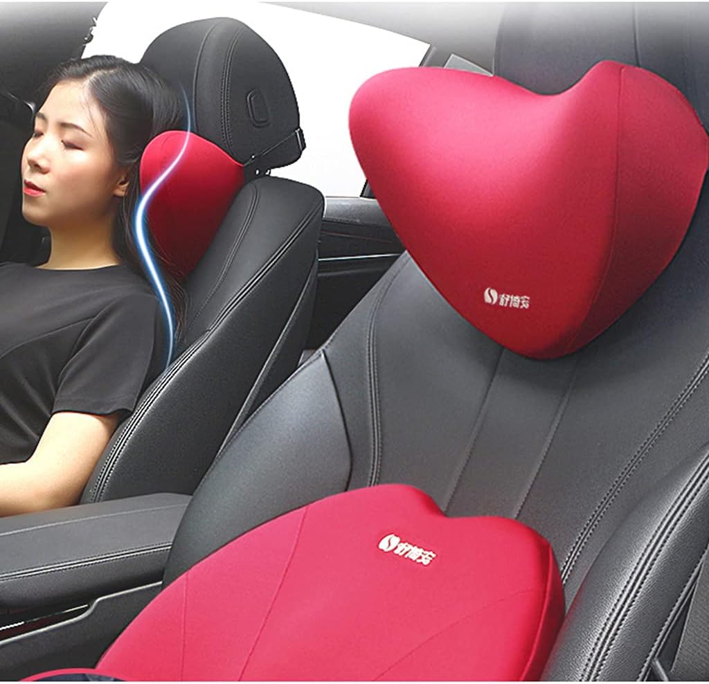 車のヘッドレストとネックプロテクター 枕製品 車の頸部枕 車の睡眠枕 腰枕 サイズ Black