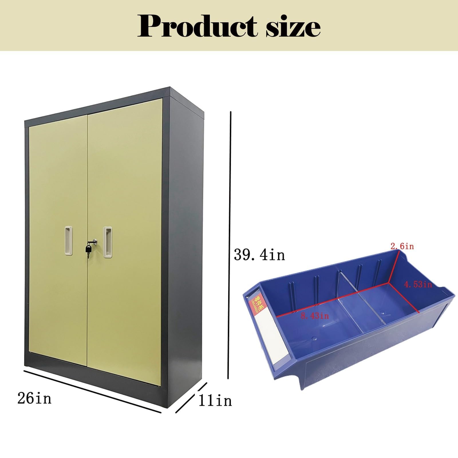 BEILOCKERY Part Storage Cabinet 48 Drawers, Plastic Bolt and Nut Tool Storage Cabinet, Hardware Organizer Box with Door for Storing Sample