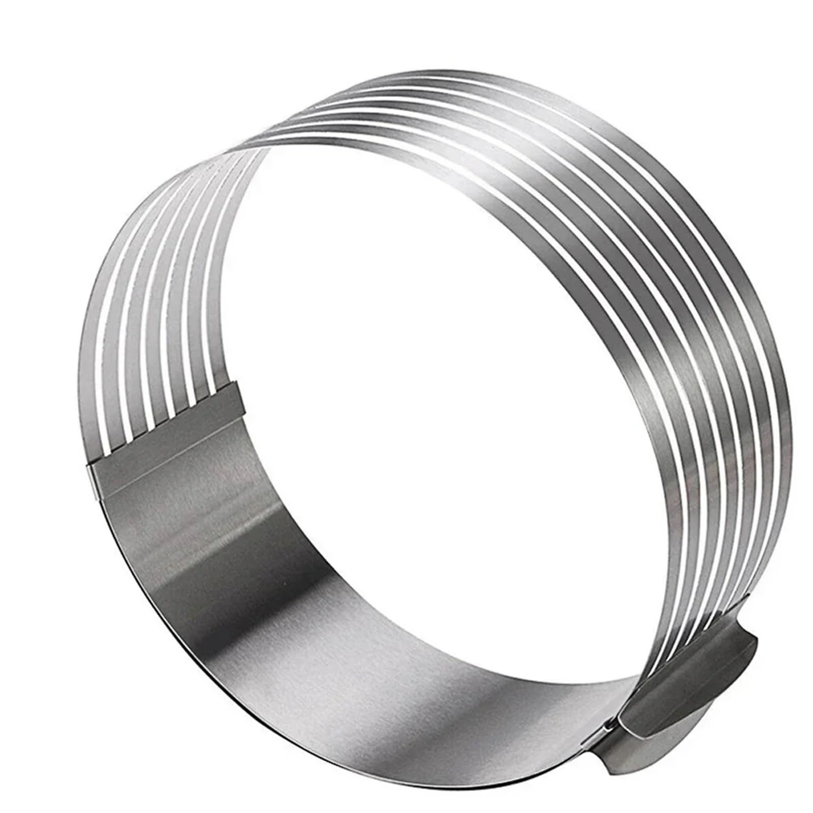 Anillo Para Tarta 2 uds 20CM 30CM cortador de pastel de pan redondo ajustable cortador de pastel de acero inoxidable 7 capas rebanador molde de anillo de Mousse utensilios for hornear Anillo Redondo(L