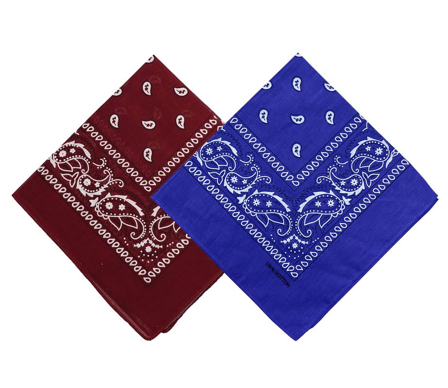 Soft Breathable Cotton Paisley Bandana Handkerchief For Hair Head Bike For Men & Women (50CM X 50CM_Pack of 2)-picture-22