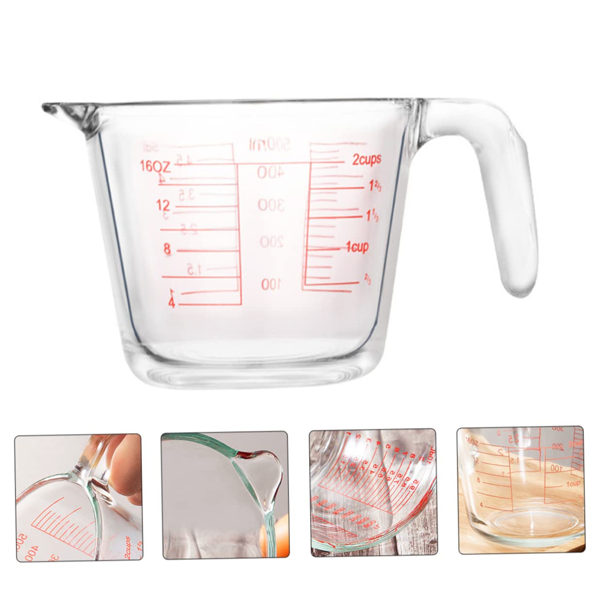 Misurino Cucina in Vetro Scala 500ml per Liquidi e Salse
