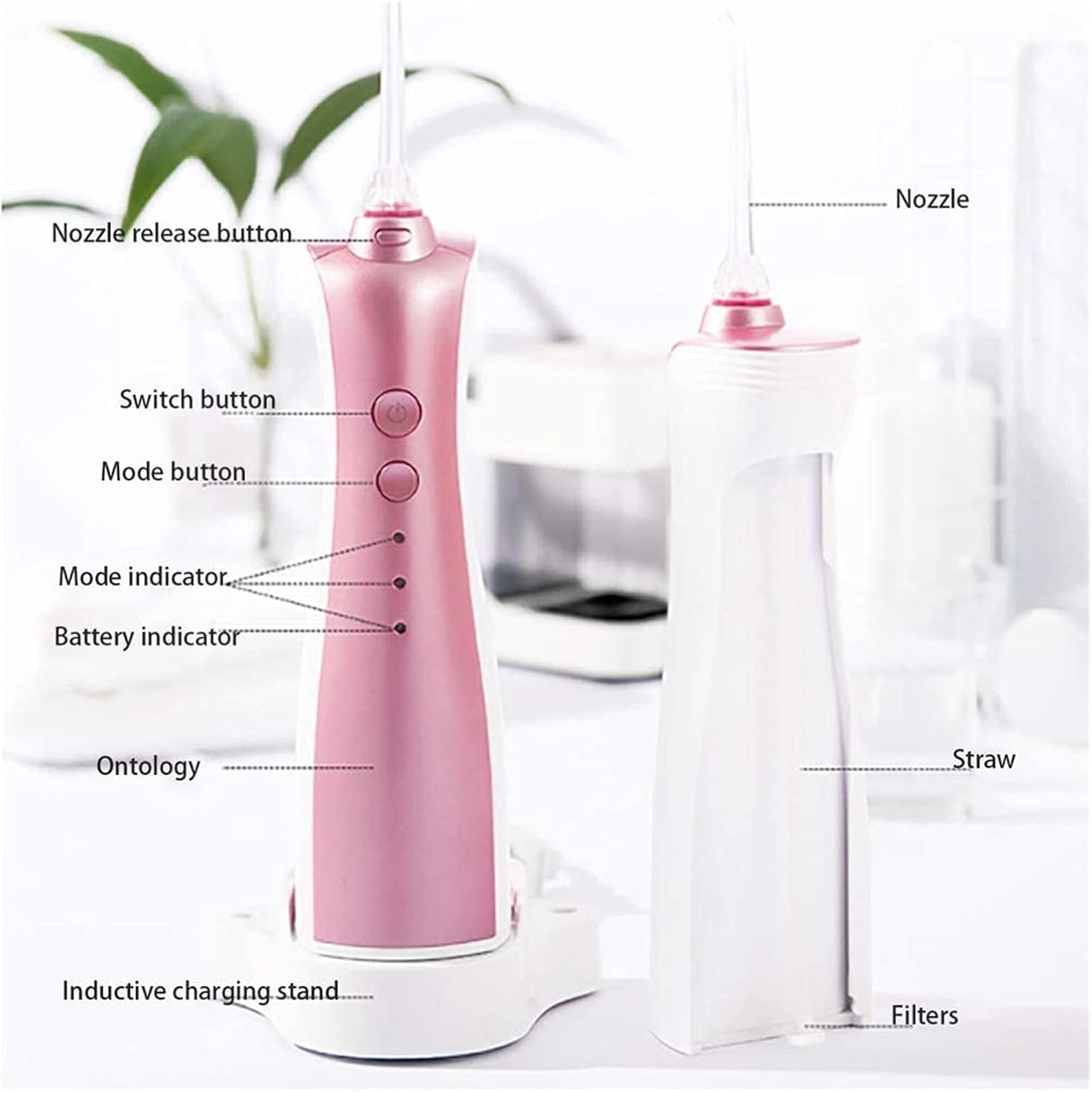 HHWKSJ Water Flosser Cordless for Teeth - 3 Modes Dental Oral Irrigator, Portable and Rechargeable IPX7 Waterproof Powerful Battery Life Teeth Cleaner for Home Travel