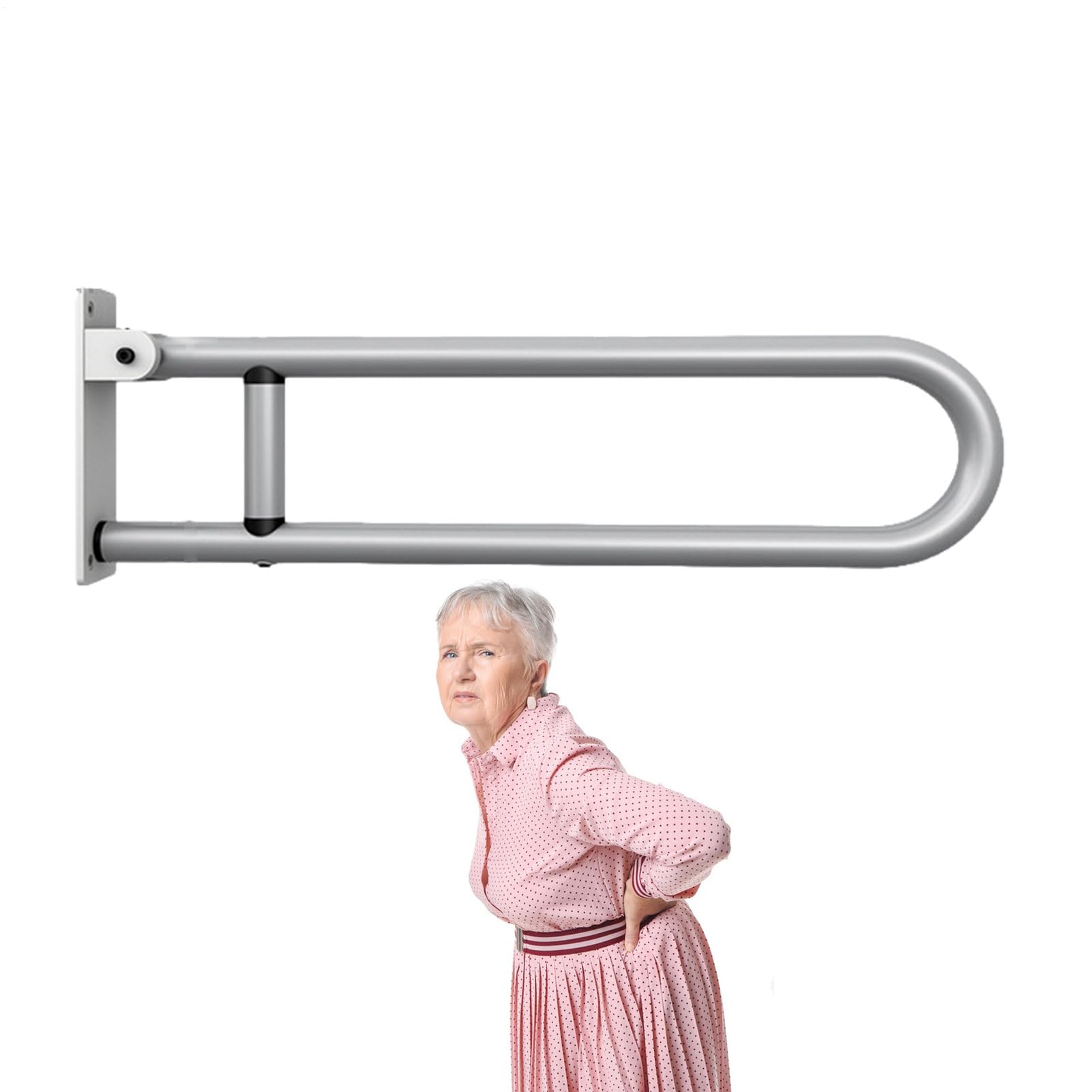 Asidero para inodoro, barras de seguridad para baño, pasamanos de | seguridad Asa estable - Impermeable, en forma de U, riel de soporte plegable, asa plegable para personas mayores, discapacita