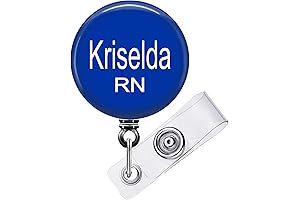 Customizable Script Font Badge Reel - 12 Color Personalized Badge Holders