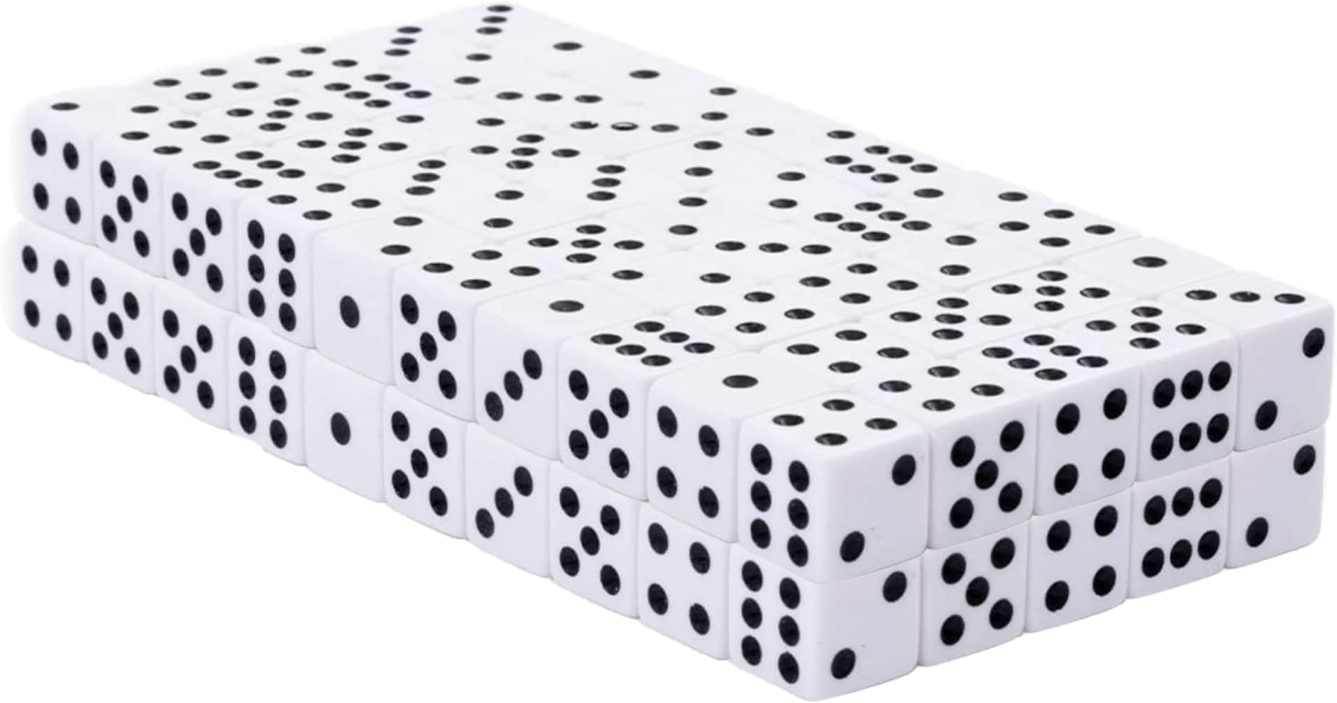 Regal Games Dice Set - 6 Sided White 16mm Square Dice for Classroom or Family Game Night - 100 Dice