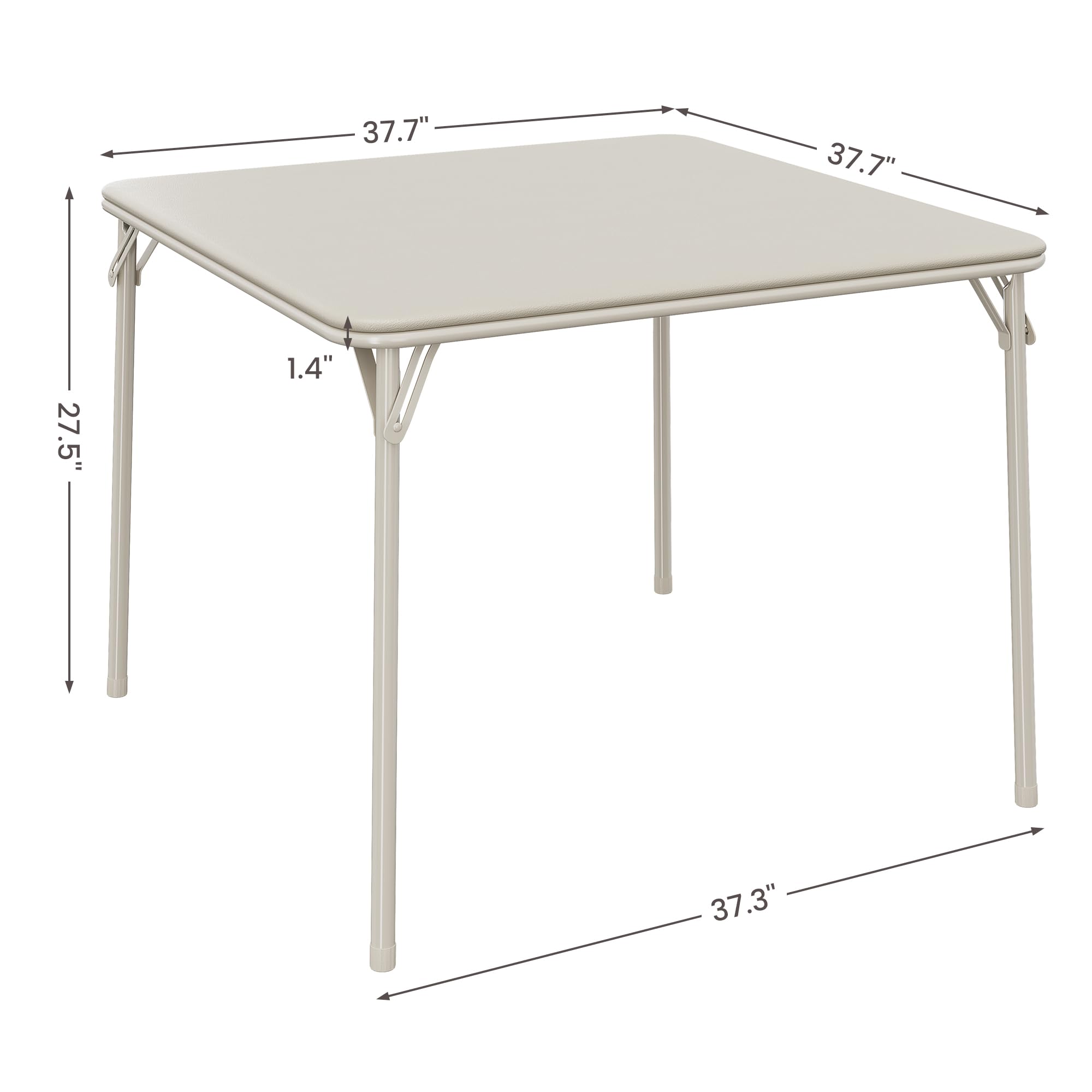 Mesa Plegable Portátil, Fácil de Plegar y Ahorra Espacio, Uso Versátil para Salón, Dormitorio y Cocina, Beige, 96×96×70 cm