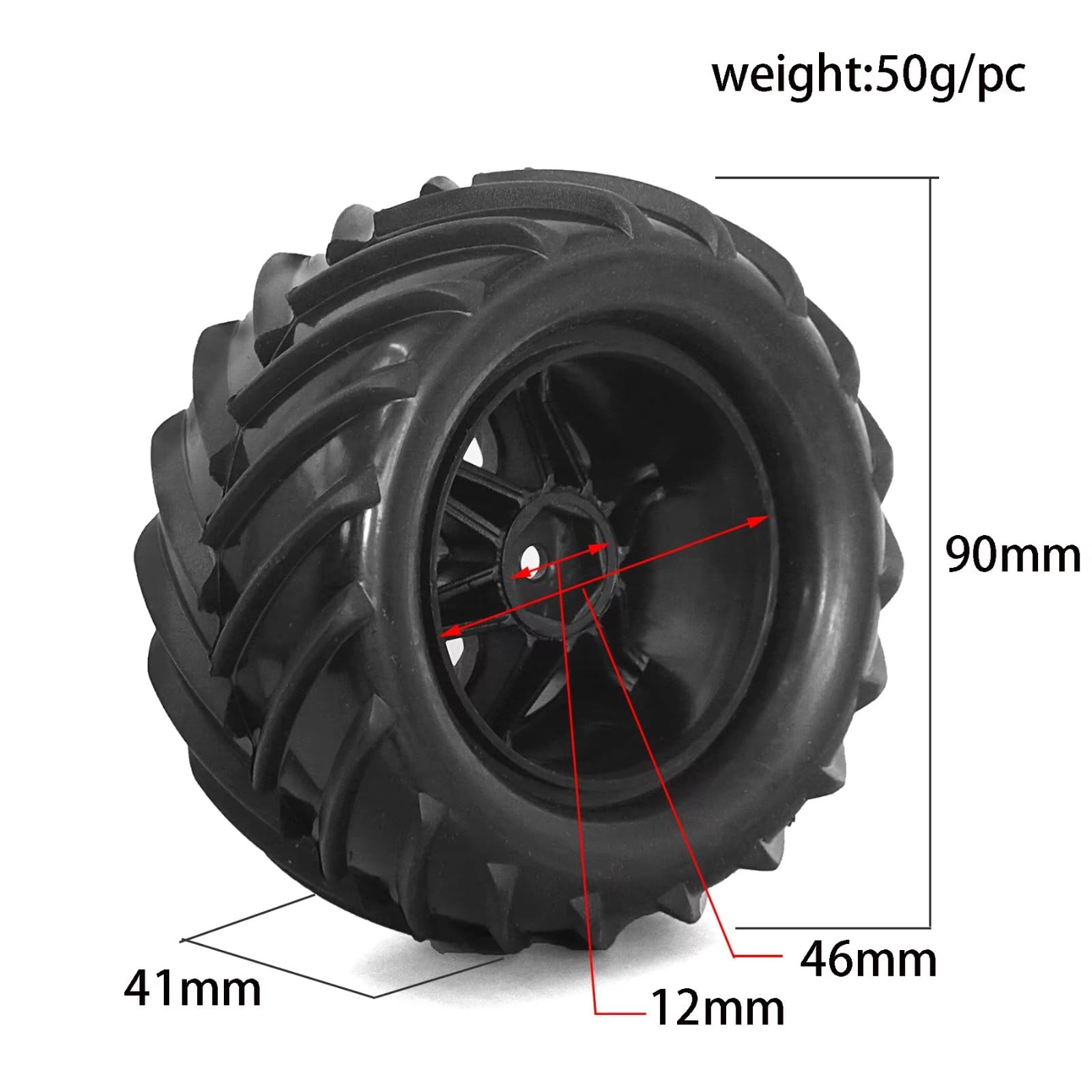Pezzi Modelli RC Per Traxxas 1/16 Per E-Revo 4 Pezzi 90mm Pneumatici In Gomma Ruote Pneumatici RC Crawler Auto Parti Di Aggiornamento