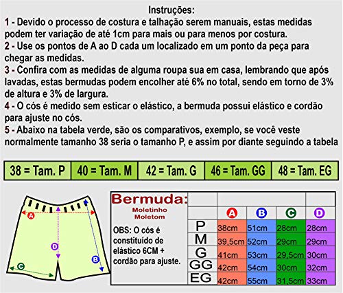 Bermuda Moletom MXD Conceito Floral Azul Premium Bolsos Laterais (G)