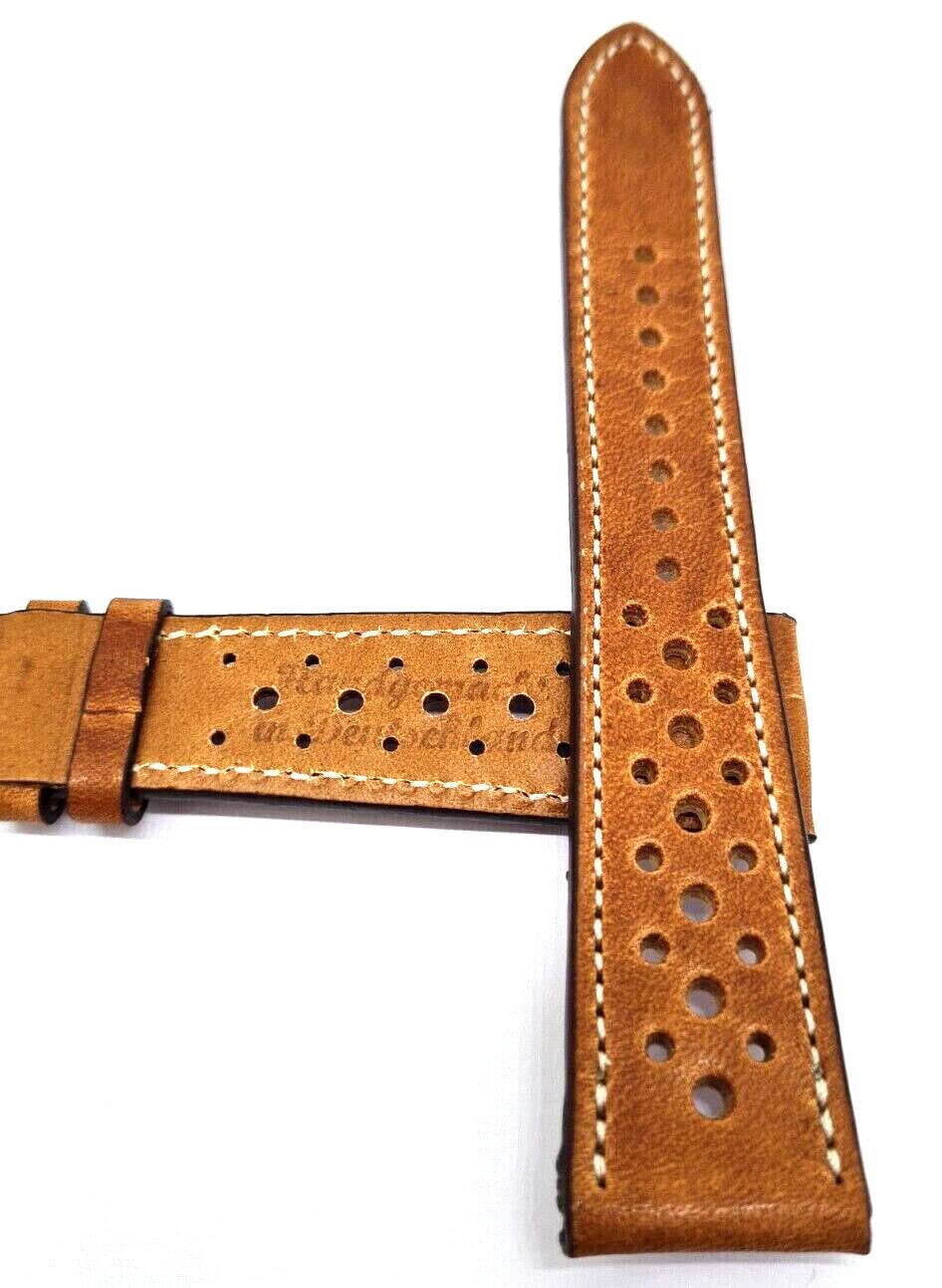 Horween Dublin Racing Bracelet de montre 20 mm Marron clair Fabriqué en Allemagne