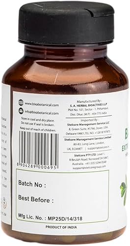 Miniatura 3 de bixa BOTANICAL Brahmi Cápsulas (Extracto de Bacopa MonnieriNeer Brahmi)  60 cápsulas vegetales (450 mg)