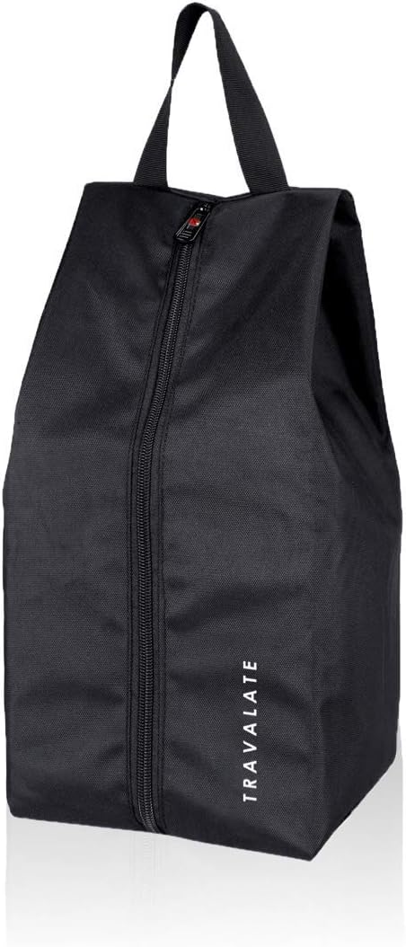 Shoe Bag with Water Resistant Shoe Bag, Polyester Travel Shoe Bags with Zipper for Men, Women (Set of 1) (Black)