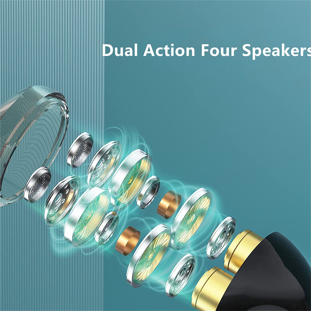 True Auricolari Wireless, Cuffie Bluetooth Audio Stereo HiFi, 5.1 Auricolare Bluetooth Cuffie Stereo in-Orecchio Mic Integrata Mic, per Gym Workout in Esecuzione