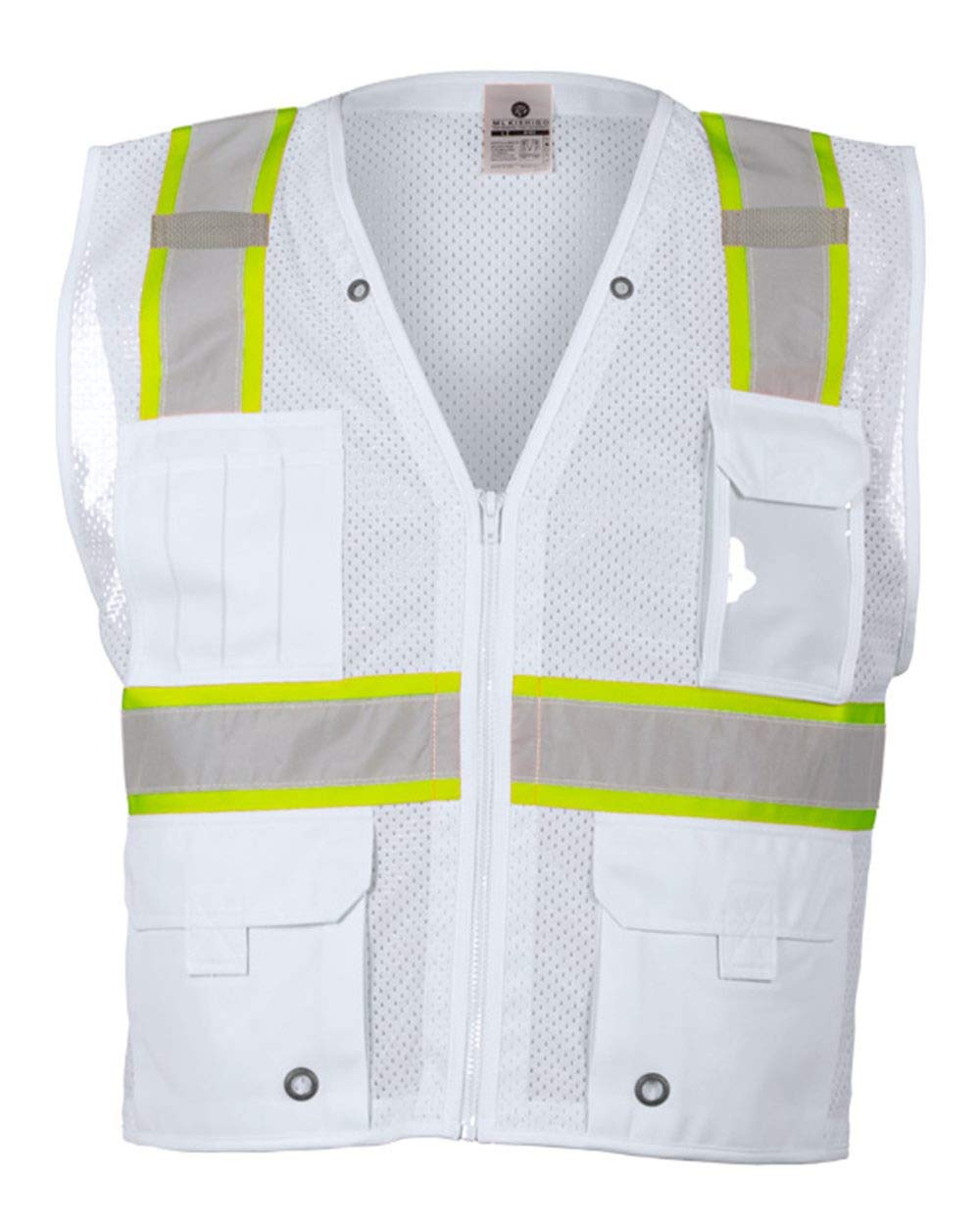 Mesh Enhanced Visibility Multi-Pocket Vest - L/XL/White - B105