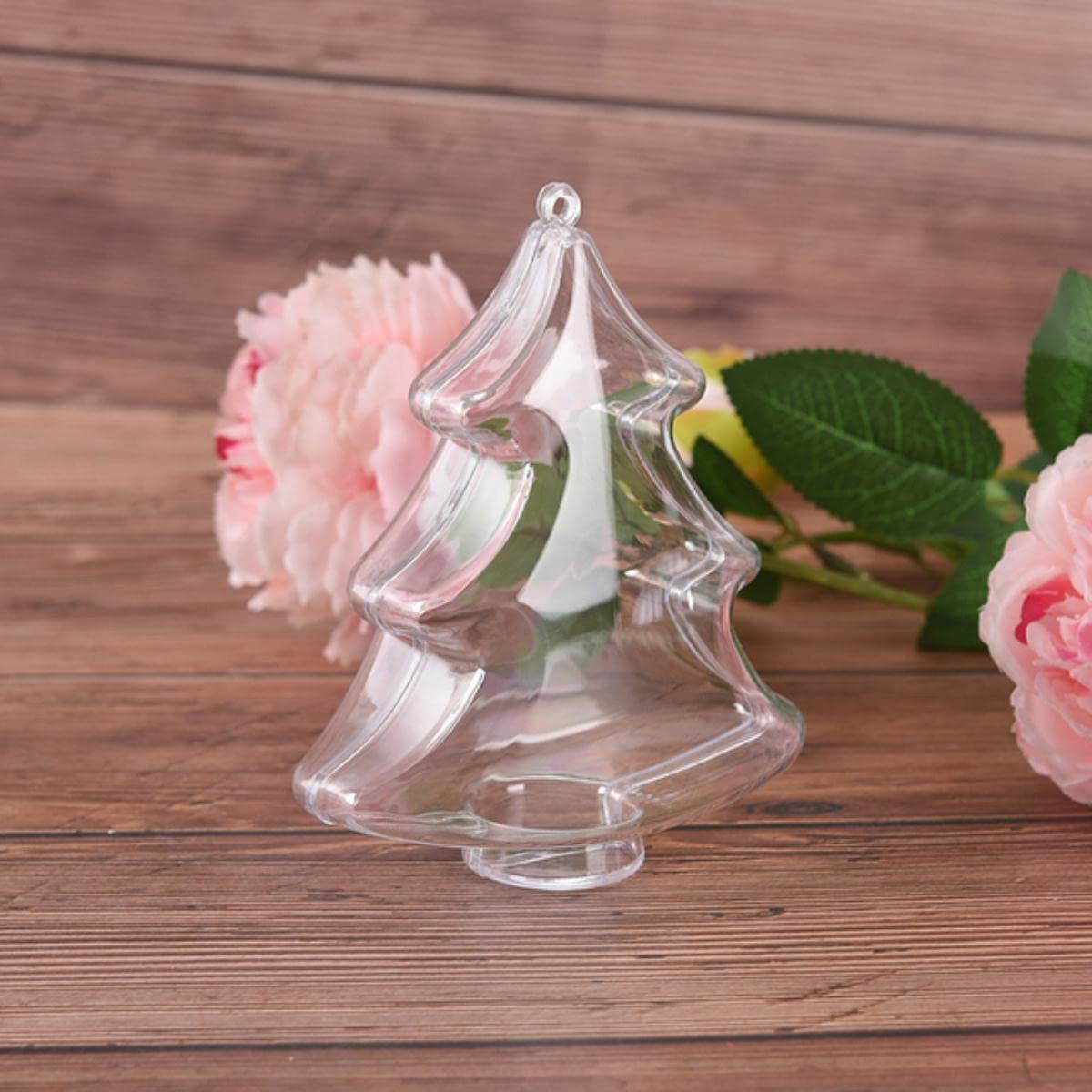 Decoraciones navideñas para el hogar Bola rellenable Decoración de Fiesta de año Nuevo Árbol de Navidad Adornos Colgantes Bolas Transparentes-Árbol de Navidad, 20PCS