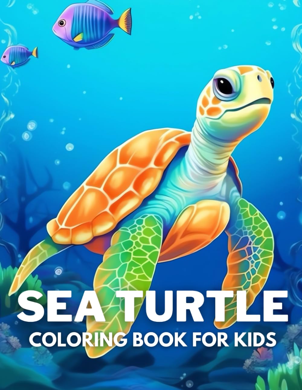 Sea Turtle Coloring Book For Kids: +40 Fun And Easy Drawings Of Cute Sea turtle To Color For Kids, Boys And Girls Who love underwater marine life, Stressrelief Relaxing