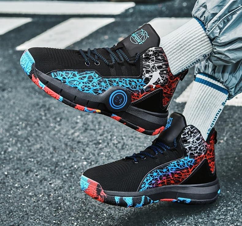 Zapatillas de Baloncesto Unisex con Malla Transpirable, Antideslizantes, Resistentes al Desgaste y con absorción de Impactos, Botas de Entrenamiento Deportivo de Moda.