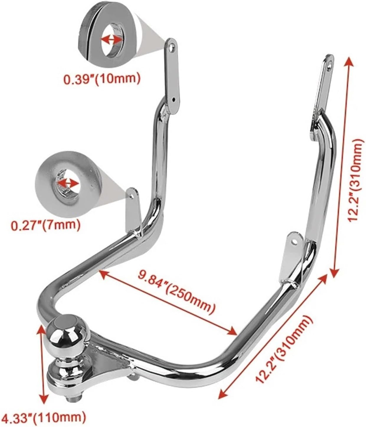 Chrome Trailer Tow Hitch for Harley Touring 2009-2023