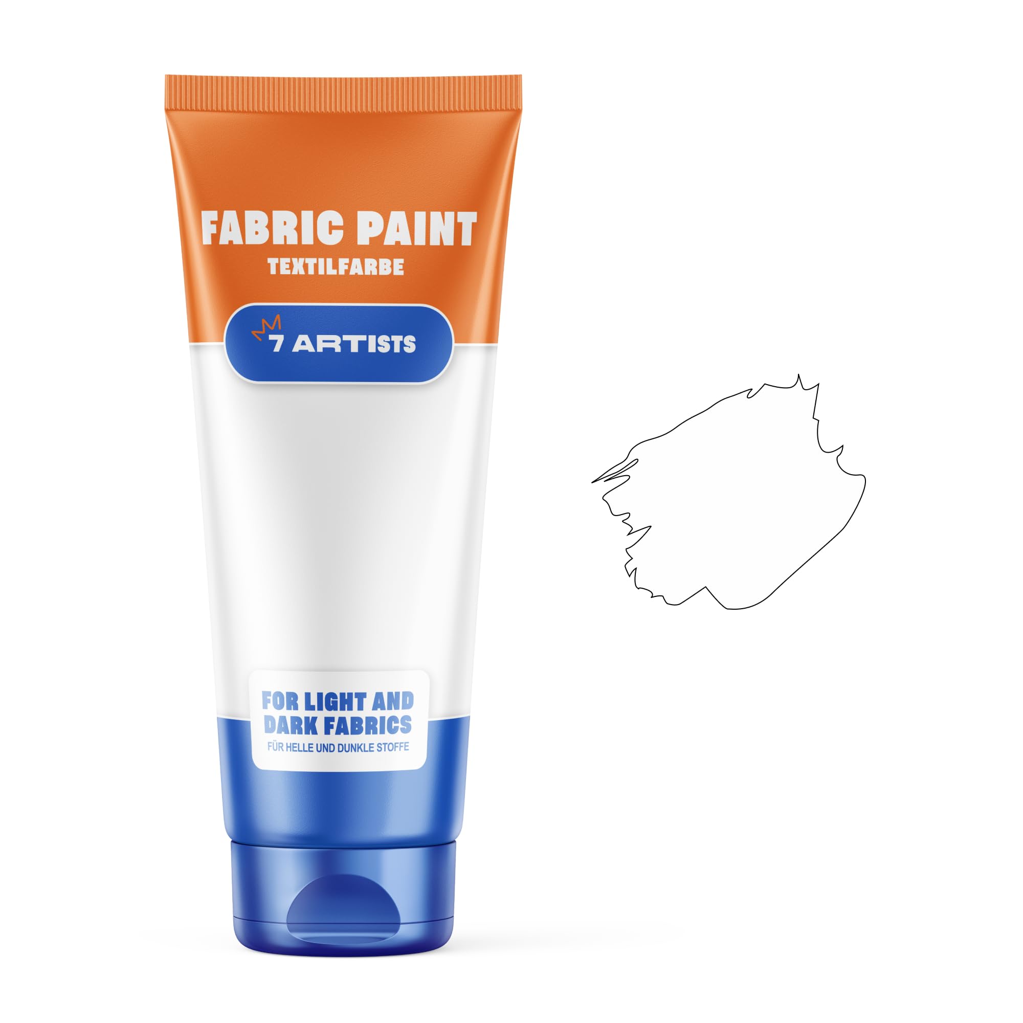 7 Artists Textilfarbe Weiß 60 ml – Stoffmalfarben Waschfest für Kleidung, Sneaker & Leder | Permanent Textilfarbe Waschmaschinenfest | Stofffarbe ohne Bügeln für T-Shirt, Jeans & Taschen