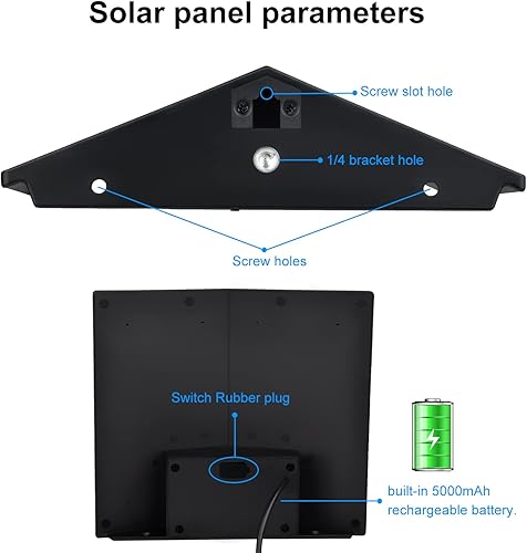 Miniatura 6 de Panel solar compatible con Blink Outdoor, Blink (3 generación) y cámara Blink XT2XT, batería recargable integrada de 5000 mAh para cámara de