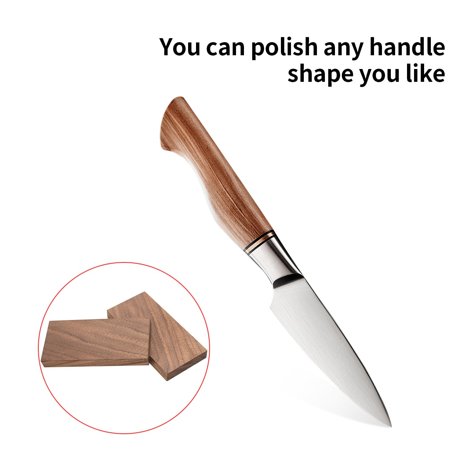 Walnut Wood Knife Handle Material - 2 Pcs -3