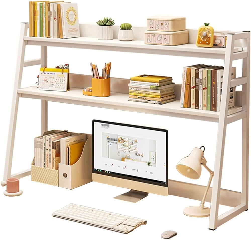 Étagère de bureau à 2 niveaux pour ordinateur contre le désordre