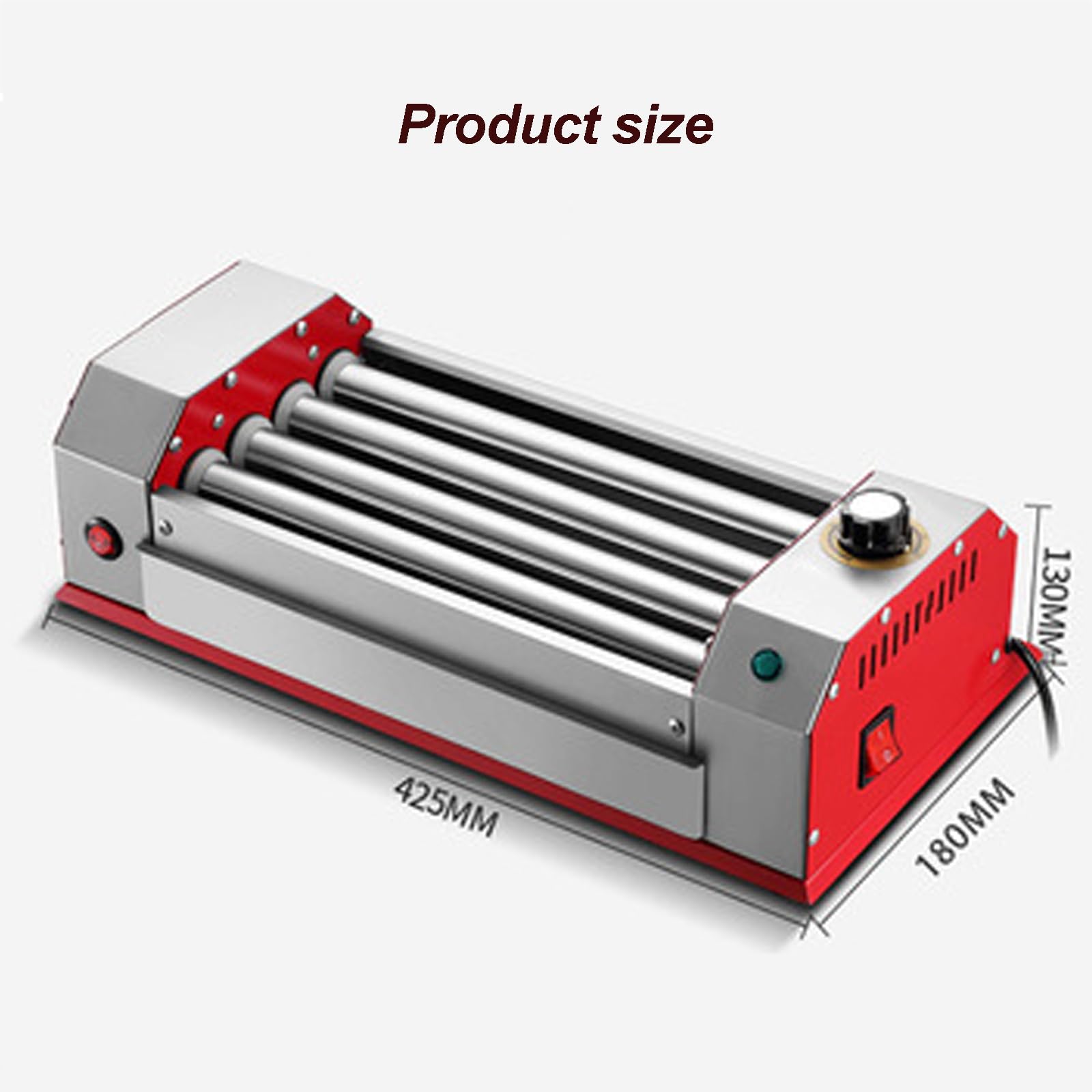 Máquina con Rodillo para Perritos Calientes de 600W, Parrilla para Salchichas, Parrilla con Rodillo multifunción para Tiendas de conveniencia, Camiones de Comida