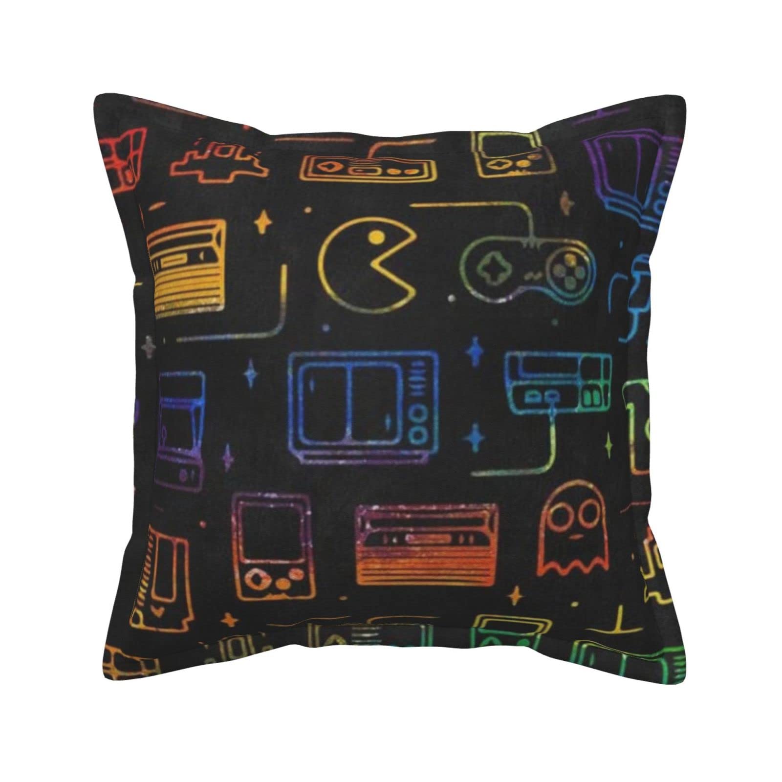 Housse de coussin jeu vidéo 45x45 cm en cuir luxe salon et chambre