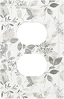 Vista 113 de Placa de pared dúplex de receptáculo de dispositivo de 1 gang de madera envejecida blanca gris con veta de tablón, cubierta de enchufe eléctrico