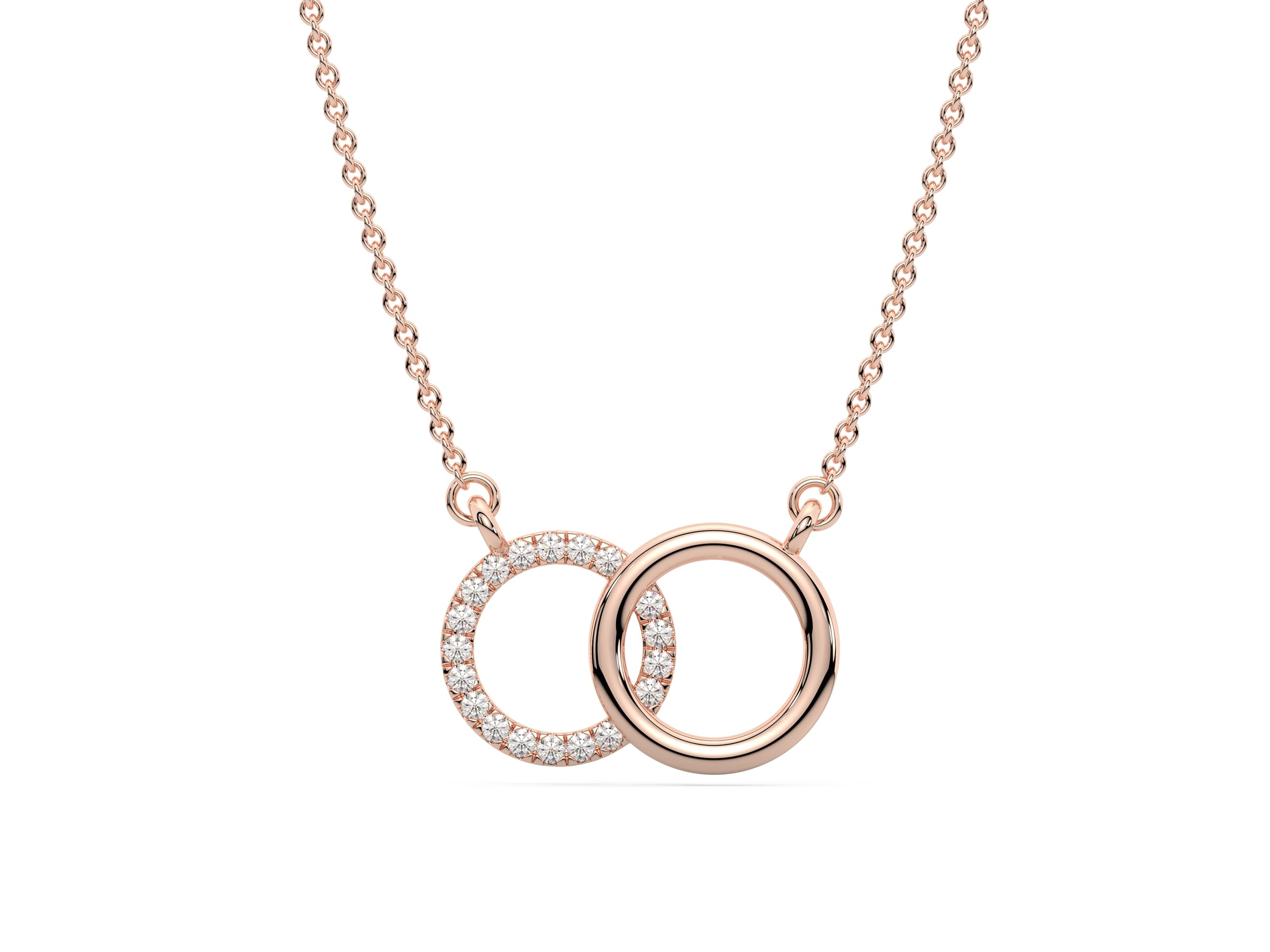 KOARRA 925 Sterling Silver Rose Gold Round Interlocked Necklace for Women - Friendship day gift for best friend - Rakhi Rakshabandhan Gift for Sister - Anniversary Birthday Gift - 925 Certificate (B0CVS31HF9) Amazon Price History, Amazon Price Tracker