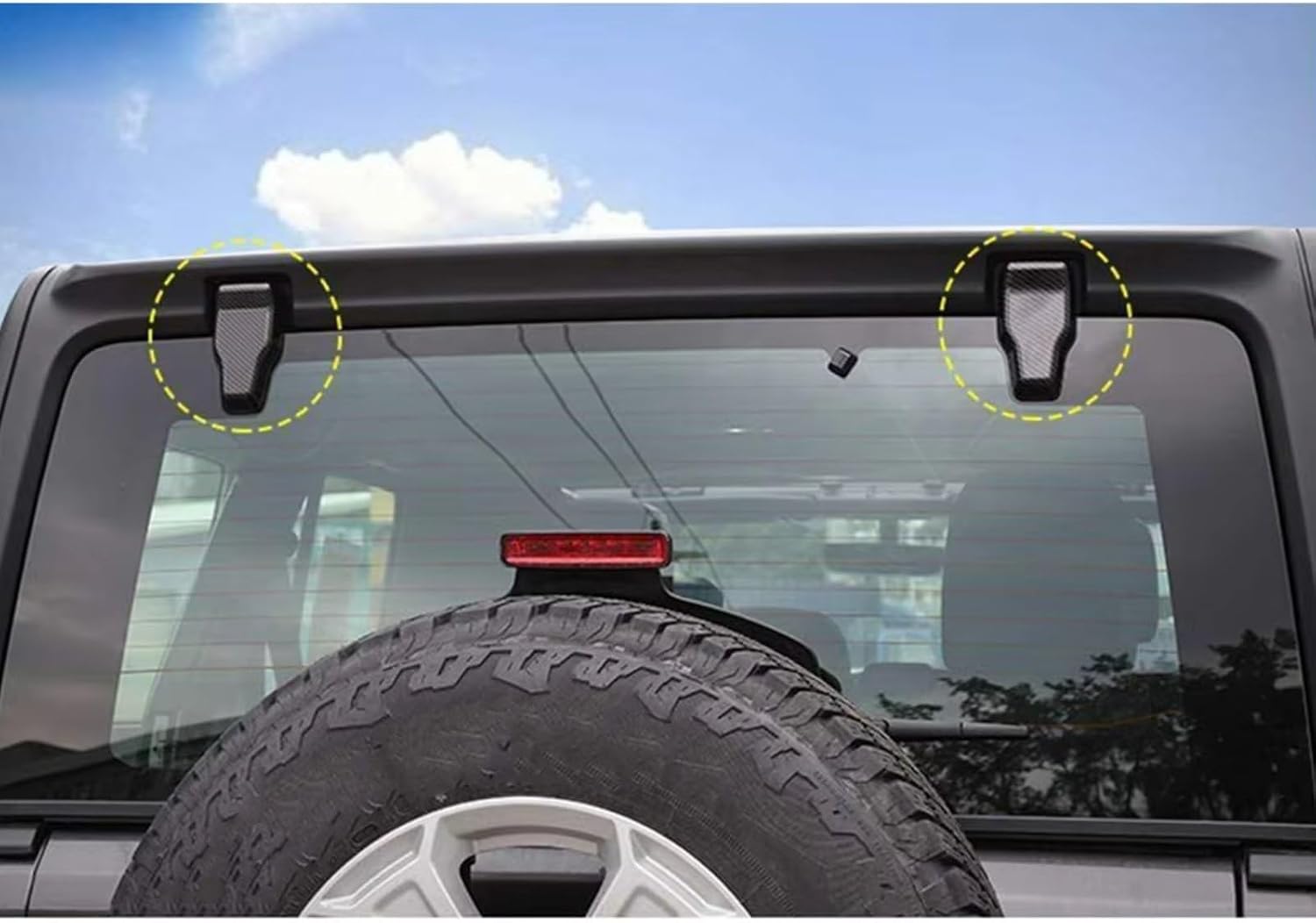 Liftgate Glass Hinge For Jeep For Wrangler JL 2018 2019 2020 2021 2022 Car Rear Window Glass Hinge Cover Trim