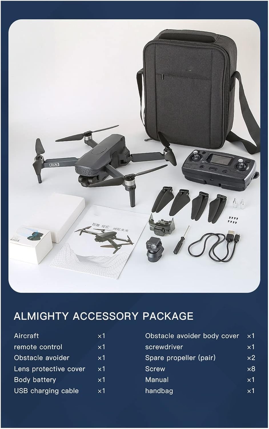 Drone Camera Drone Flight 3KM 4K HD RC Dron 3-Axis Gimbal Brushless Drones 5G WiFi GPS Professional Quadcopter One Key Take Off/Landing (Color : MAX-1B Size : 1) (Max 2b)