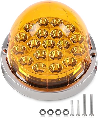 Miniatura 1 de PIT66 Lente amarilla luz LED blanca cálida sandía (19 LED) marcador de señal de giro universal