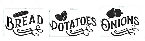 Miniatura 7 de Calcomanías de pared para almacenamiento de cocina, pan, papas, cebollas, vinilo de 5 x 23 pulgadas, color beige
