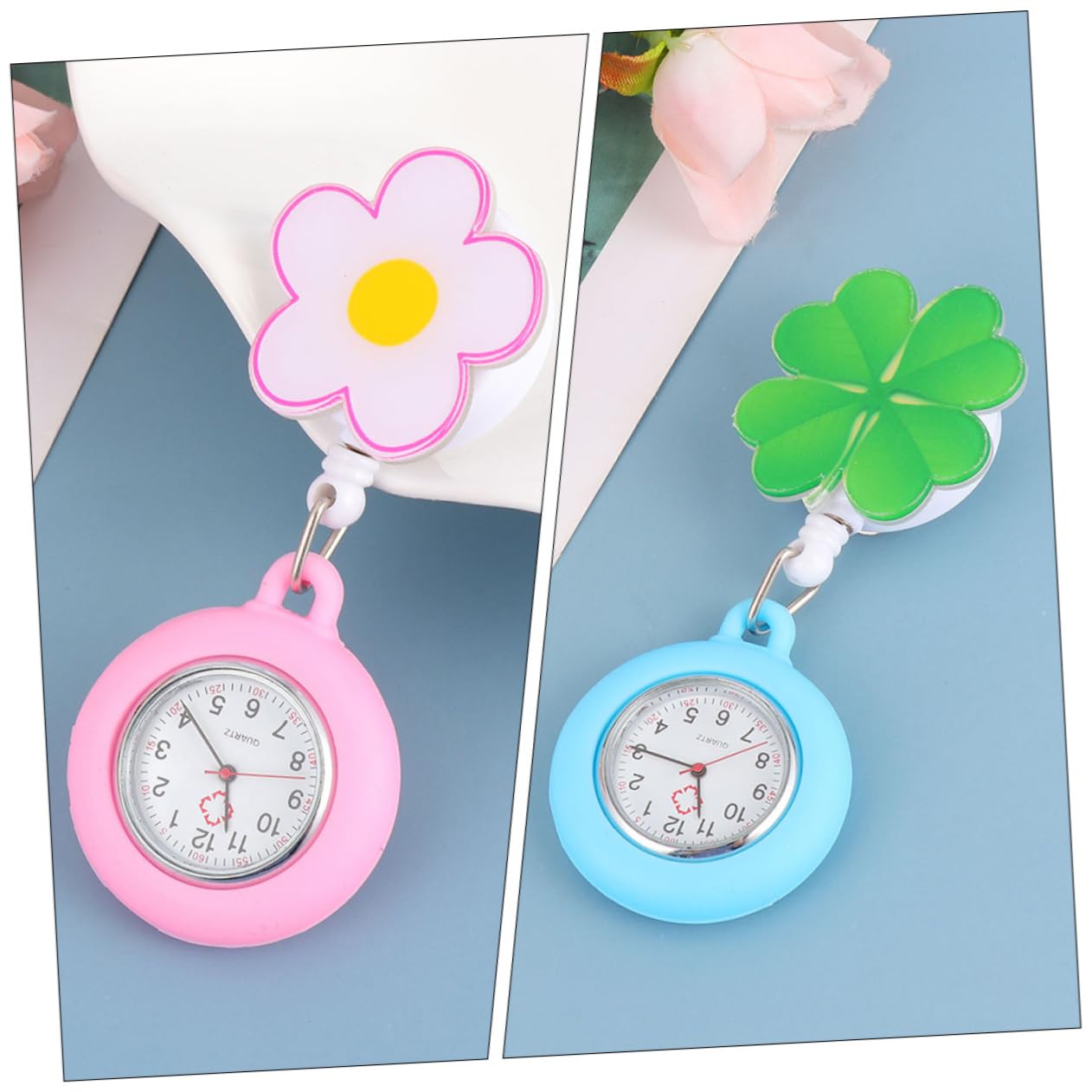 SHERCHPRY Mesa de Enfermera Reloj Medico Colgante Fob Reloj Mujer Accesorios enfermeria relógio Digital de Bolsillo de Enfermera Digital retráctil ：，：