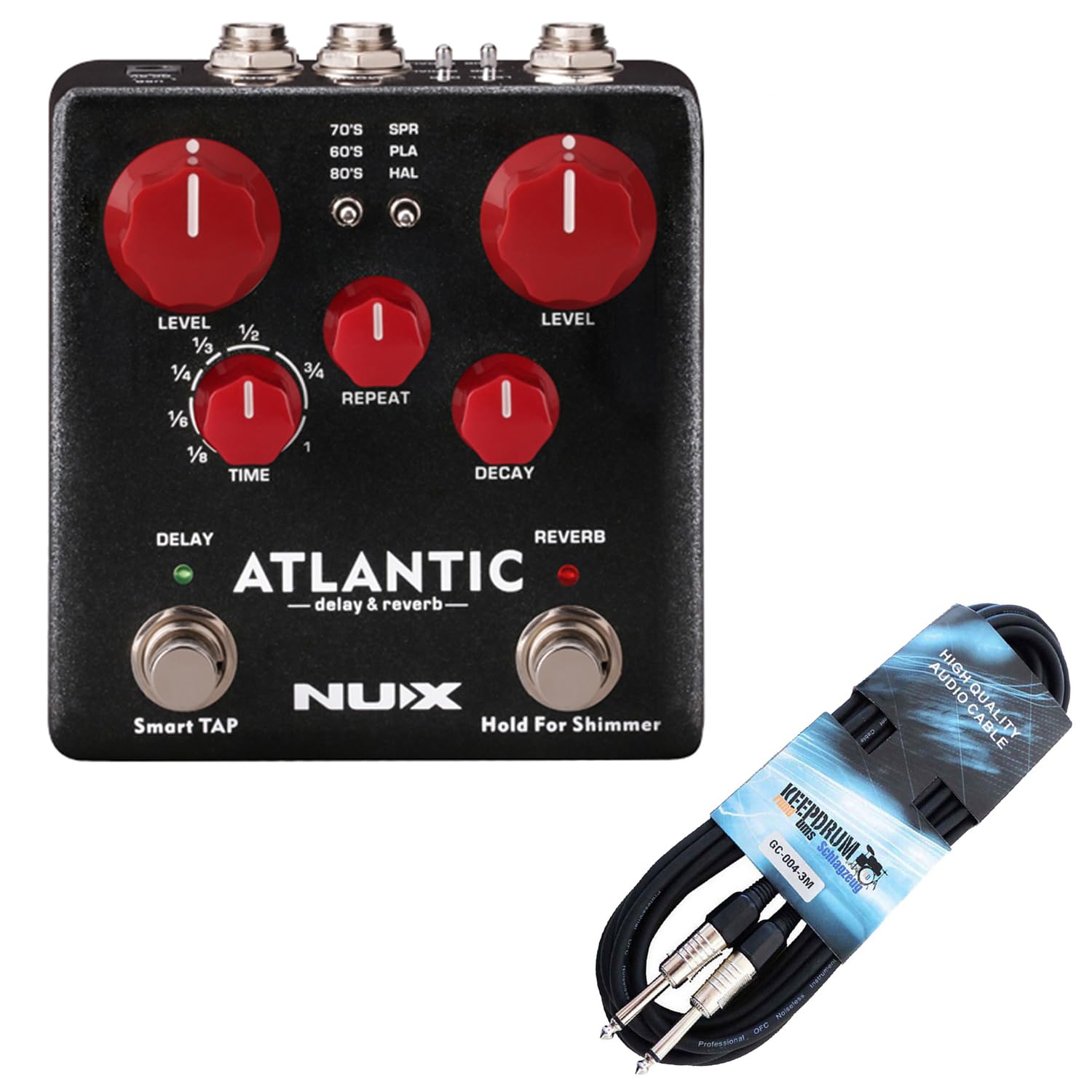 NUX NDR-5 Atlantic Delay i Reverb do gitary + keepdrum kabel jack
