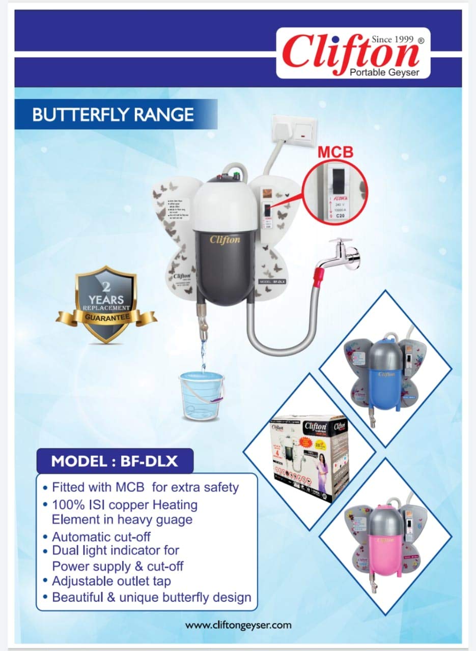 CLIFTON Butterfly Instant Water Heater - Hot Water On Demand -3