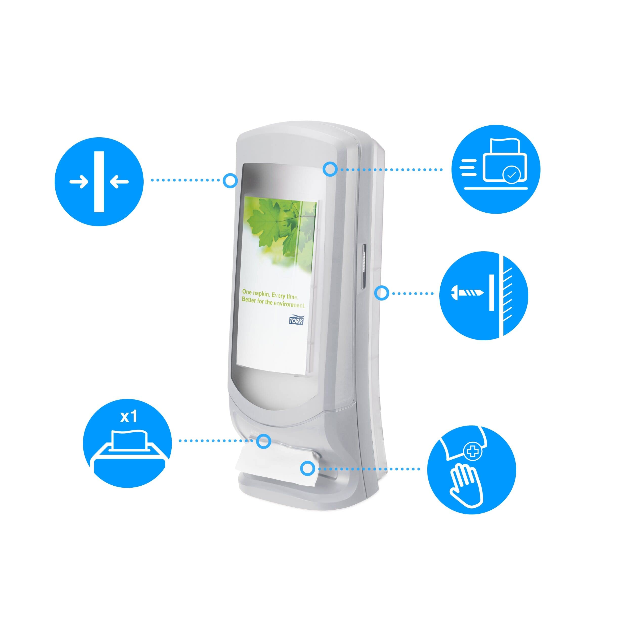 Tork Xpressnap 272213 Dispensador de servilletas vertical / Ideal para restaurantes / Sistema N4 / Gris claro