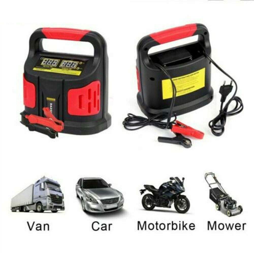 Chargeur de batterie de voiture, voiture de camion de moto de chargeur de batterie intelligent 12V / 24V 15A, prise UE