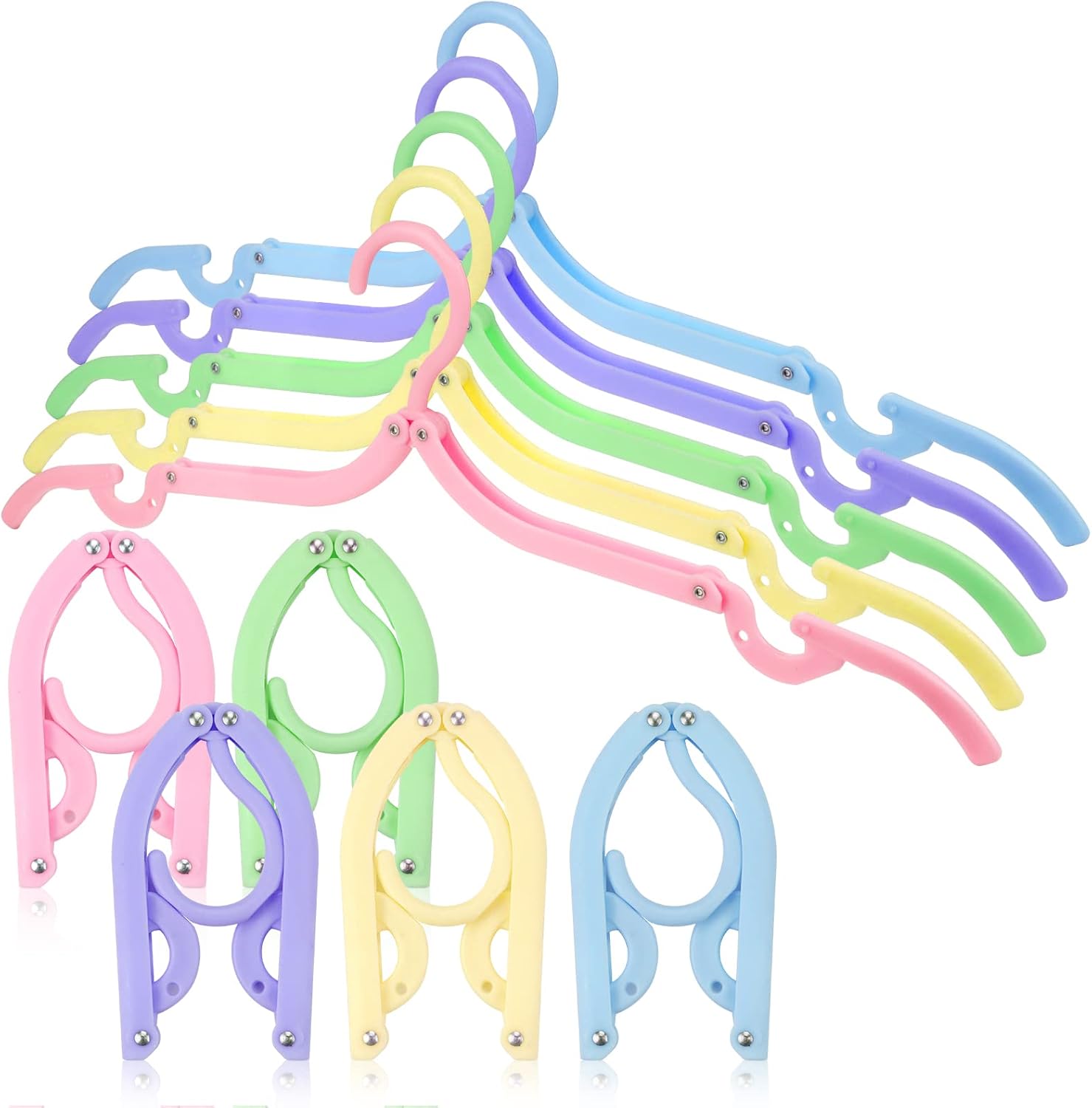 Hslife 20 Pcs Portable Colored Folding Clothes Hangers