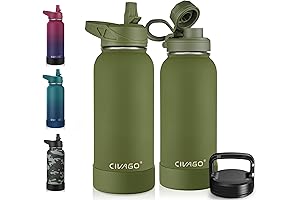 CIVAGO Double-Walled, Vacuum-Insulated Water Bottle, Keeping Drinks Icy Cold or Piping Hot!