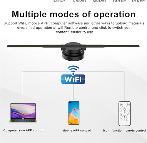 Miniatura 2 de HAVisikr Ventilador de holograma 3D - Ventilador holográfico con resolución de 1024 x 800PX, 244 cuentas LED HD, proyector de publicidad de video