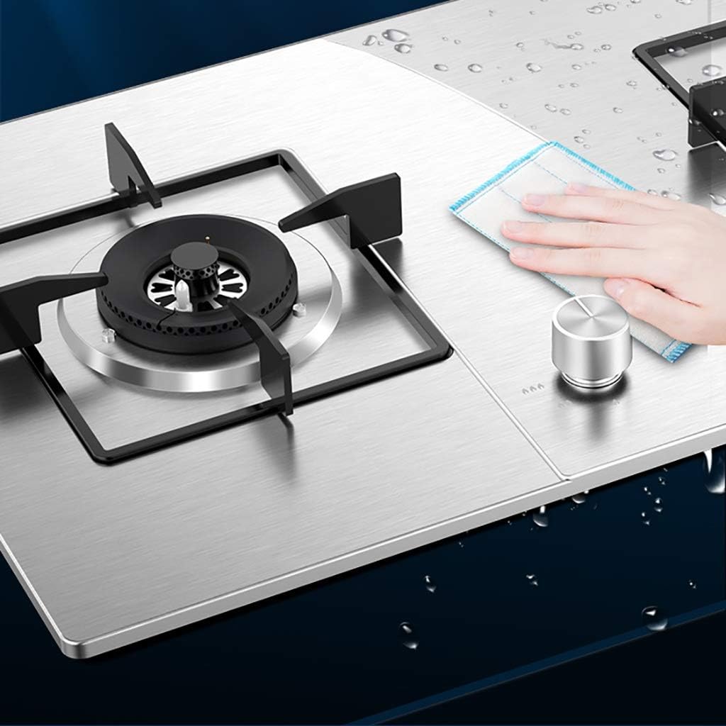 Mini Gas Stove 4.2KW Built-inGas hob Stainless Steel Hob-Plate with Thermocouple Flameout Protection/Pulse Electronic Ignition Easy to Clean [Energy Class A] (Color : NG) (Ng)