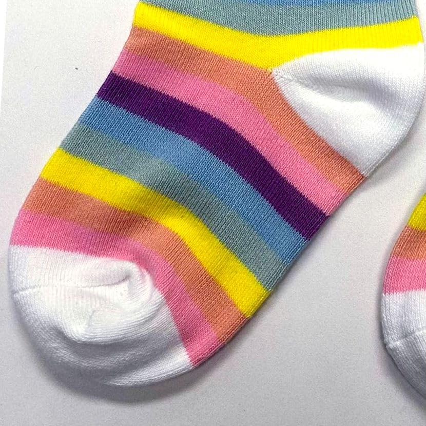 VIKITA Girls Ankle Socks 3 pairs set in Summer winter Rainbow Stripe Christmas socks for little kids SF5010 8T image 3