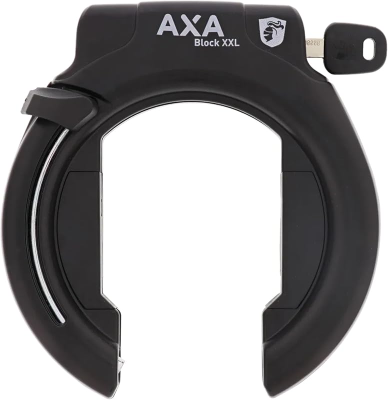 Block XXL Ring Bike Lock, 56 mm Extra-Wide Frame Lock for E-Bikes | Heavy-Duty Level 12 Safety Rear Wheel Anti-Theft Security, Hardened Steel Bracket, Compatible with Plug-in Chains & Cables