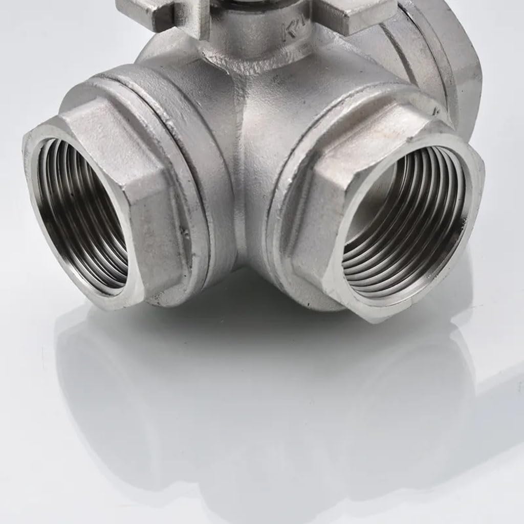 valvola a sfera, valvola a sfera in acciaio inox, Valvola a sfera in acciaio inossidabile da 1 pezzo, valvola a sfera a 3 vie con porta T/L femmina BSP da 1/4" 3/8" 1/2" 1" Adattatore connettore for a