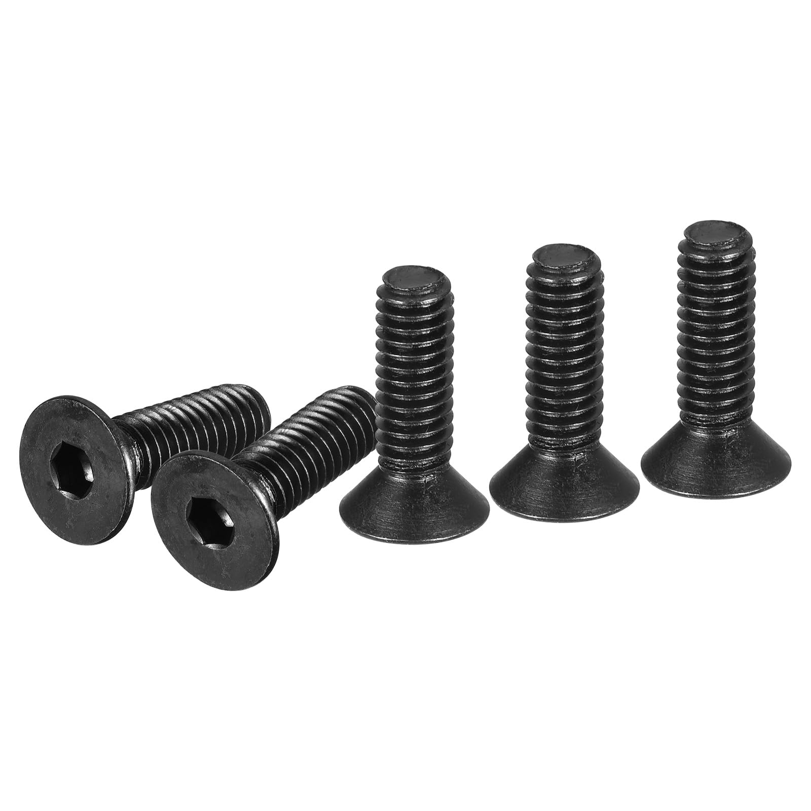 DTGN 5/16-18x1" Flat Head Socket Cap Screws, 12 Pack Hex Socket Flat Head Screws Carbon Steel Black Oxide, Full Thread