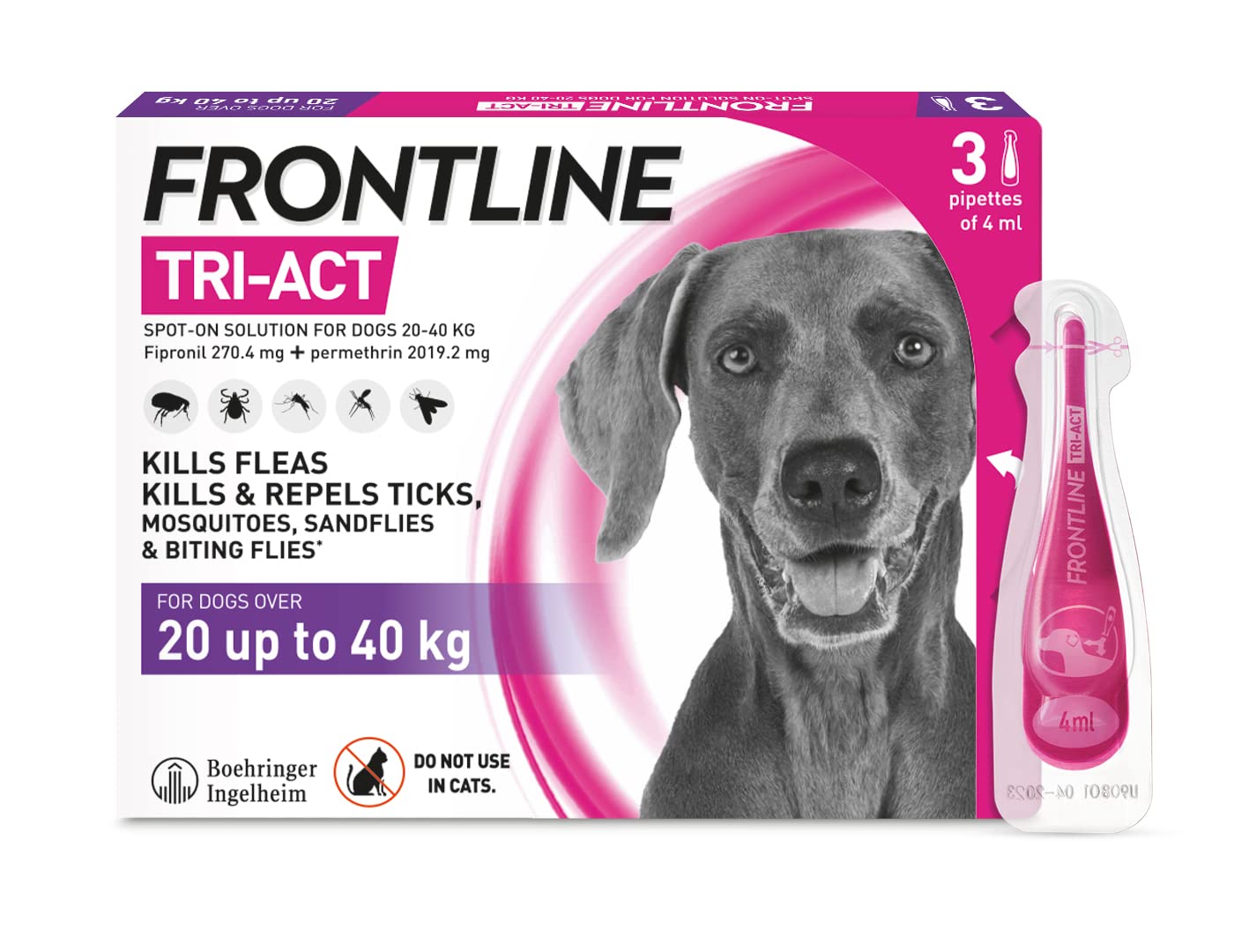 Frontline Tri-Act Spot-On Flea Treatment For Dogs 20-40kg